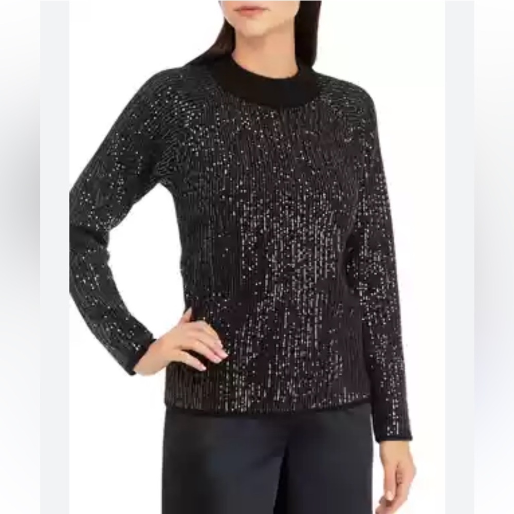 Crown & Ivy Black Sequin sweater- worn about‎ twice. Retail 89